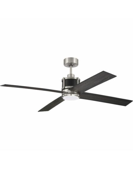 Craftmade Gregory 1-Light Ceiling Fan with Blades Included in Brushed Polished Nickel with Flat Black