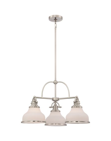 Quoizel Grant 3 Light 16 Inch Transitional Chandelier in Brushed Nickel