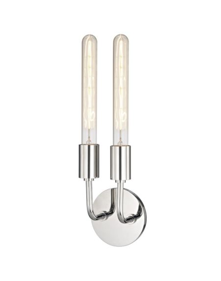 Mitzi Ava 2 Light 17 Inch Wall Sconce in Polished Nickel