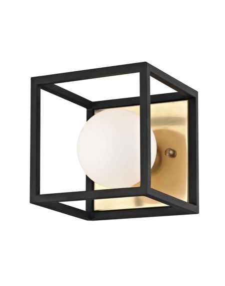 Mitzi Aira 5 Inch Bathroom Vanity Light in Aged Brass and Black