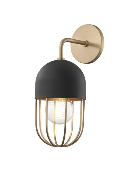 Mitzi Haley Wall Sconce in Aged Brass and Black