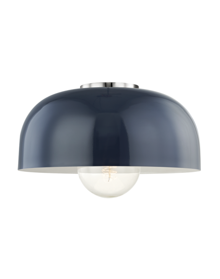 Avery Ceiling Light in Polished Nickel and Navy