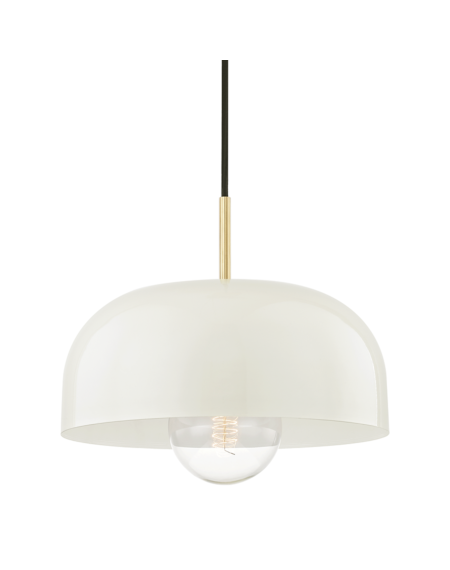 Avery Pendant in Aged Brass and Cream