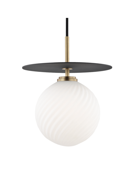 Ellis Pendant in Aged Brass and Black