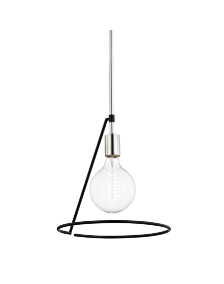Dana Pendant in Polished Nickel and Black