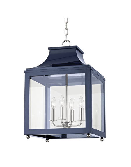 Leigh Pendant in Polished Nickel and Navy