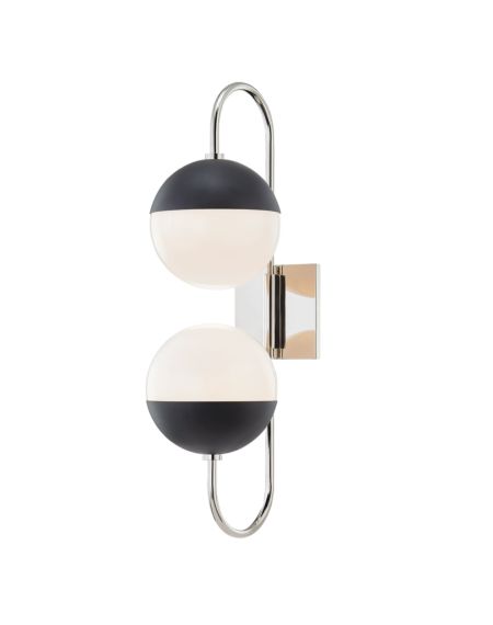  Renee Wall Sconce in Polished Nickel and Black