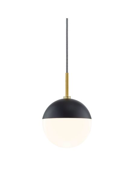  Renee Pendant Light in Aged Brass and Black