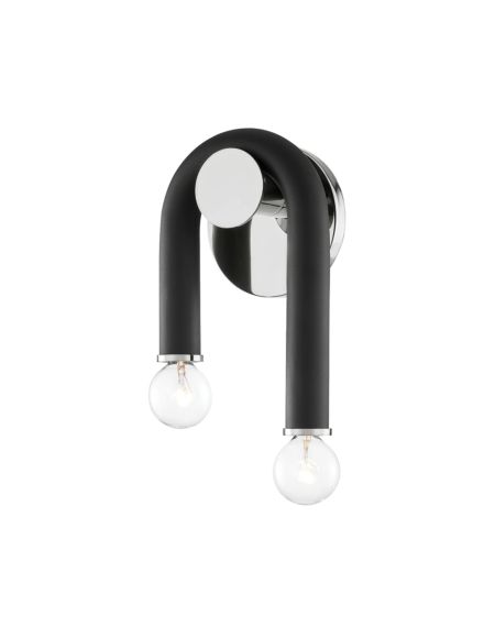  Wilt Wall Sconce in Polished Nickel and Black