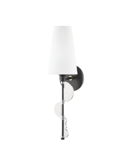  Phoenix Wall Sconce in Polished Nickel and Black