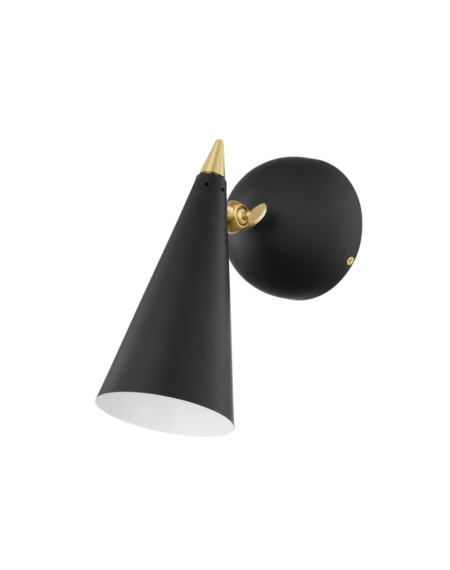 Mitzi Moxie 1-Light Wall Sconce in Aged Brass With Black
