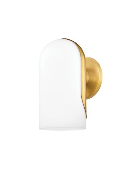 Mabel 1-Light Bathroom Vanity Light in Aged Brass