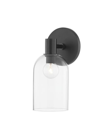 Paisley 1-Light Bathroom Vanity Light Sconce in Soft Black