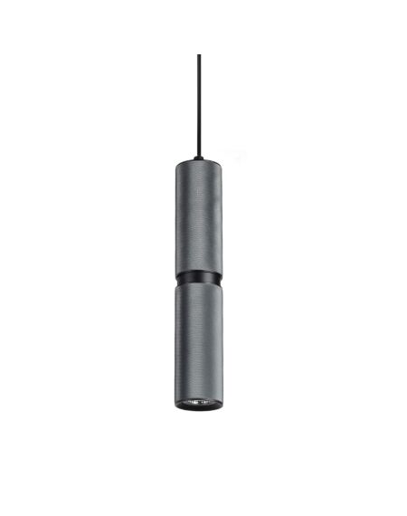 Cicada 1-Light Pendant in Knurled Dark Grey With Black Accents