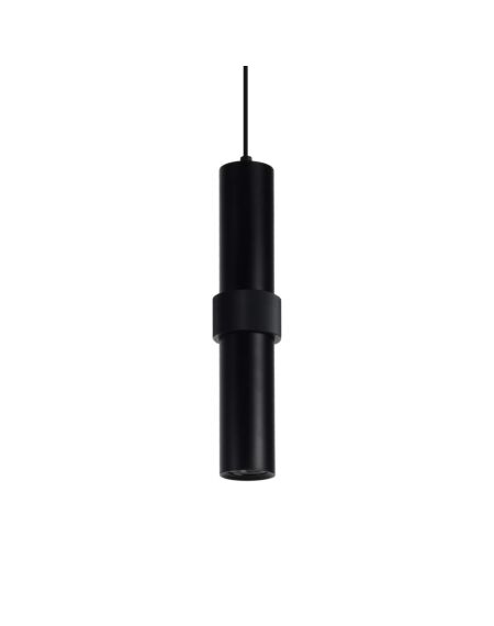 Cicada 1-Light Pendant in Black With Knurled Black Accent