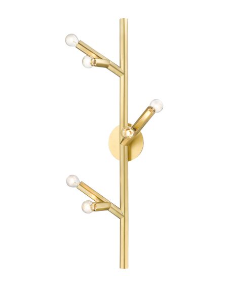 The Oaks 6-Light Wall Sconce in Brushed Brass