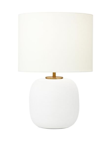 Fanny 1-Light Table Lamp in Matte White Ceramic