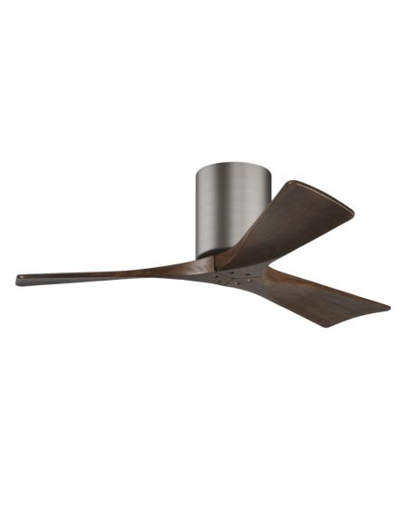 Irene 6-Speed DC 42" Ceiling Fan in Brushed Pewter with Walnut blades