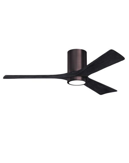Irene 6-Speed DC 52" Ceiling Fan w/ Integrated Light Kit in Brushed Bronze with Matte Black blades