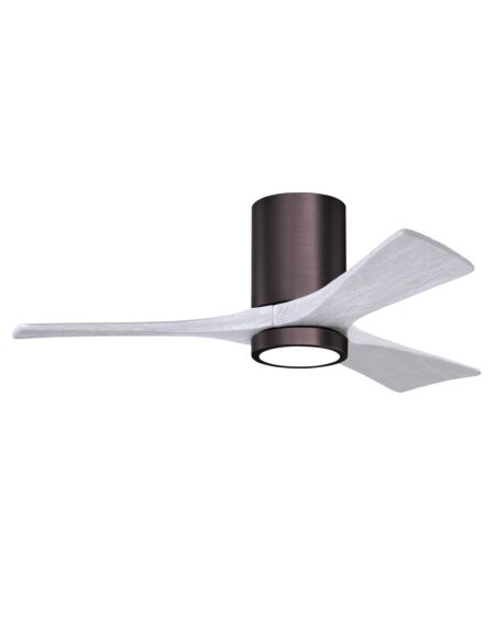 Irene 6-Speed DC 42" Ceiling Fan w/ Integrated Light Kit in Brushed Bronze with Matte White blades