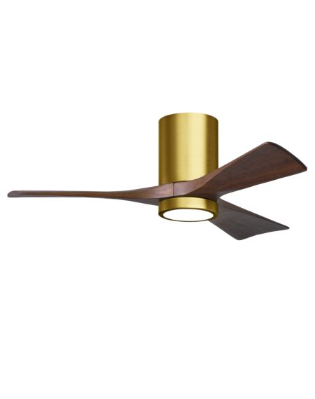Irene 6-Speed DC 42" Ceiling Fan w/ Integrated Light Kit in Brushed Brass with Walnut blades