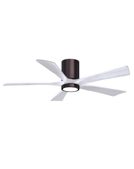 Irene 6-Speed DC 52" Ceiling Fan w/ Integrated Light Kit in Brushed Bronze with Matte White blades