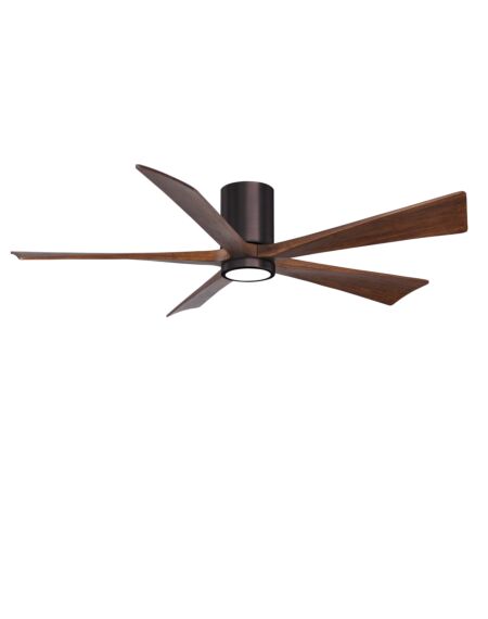 Irene 6-Speed DC 60" Ceiling Fan w/ Integrated Light Kit in Brushed Bronze with Walnut Tone blades