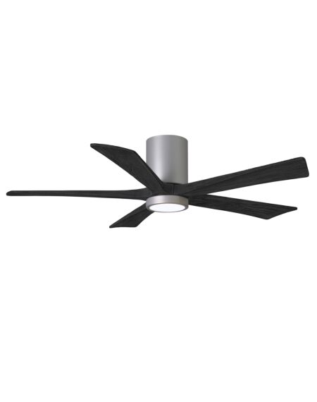 Irene 6-Speed DC 52" Ceiling Fan w/ Integrated Light Kit in Brushed Nickel with Matte Black blades