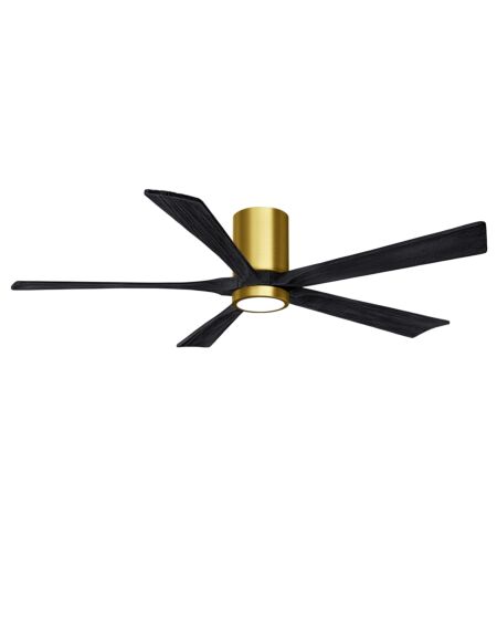 Irene 6-Speed DC 60" Ceiling Fan w/ Integrated Light Kit in Brushed Brass with Matte Black blades