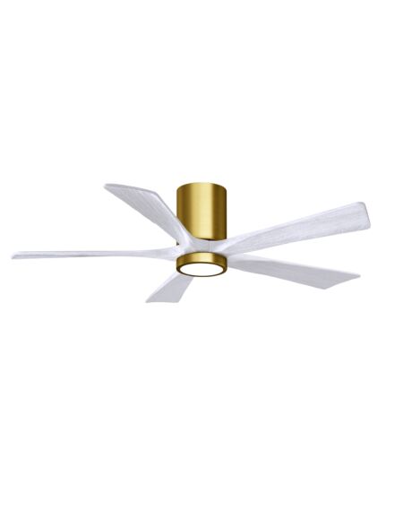 Irene 6-Speed DC 52" Ceiling Fan w/ Integrated Light Kit in Brushed Brass with Matte White blades