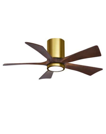 Irene 6-Speed DC 42" Ceiling Fan w/ Integrated Light Kit in Brushed Brass with Walnut blades