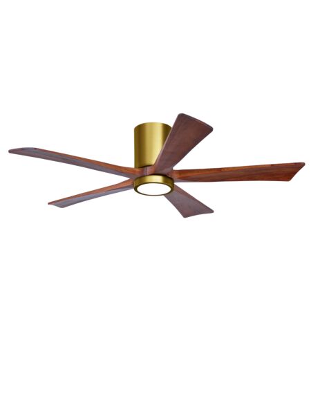 Irene 6-Speed DC 52" Ceiling Fan w/ Integrated Light Kit in Brushed Brass with Walnut blades