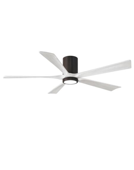Irene 6-Speed DC 60" Ceiling Fan w/ Integrated Light Kit in Textured Bronze with Matte White blades