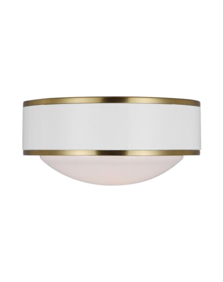 Monroe 1-Light LED Flush Mount Ceiling Light in Burnished Brass