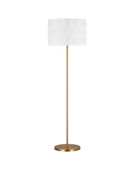 Dottie 1-Light Floor Lamp in Burnished Brass