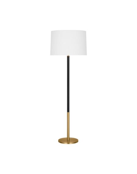 Monroe 1-Light Floor Lamp in Burnished Brass