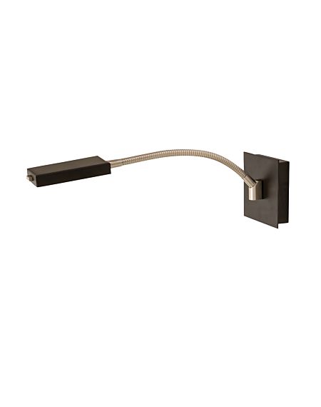 Lewis Wall Lamp in Black with Satin Nickel