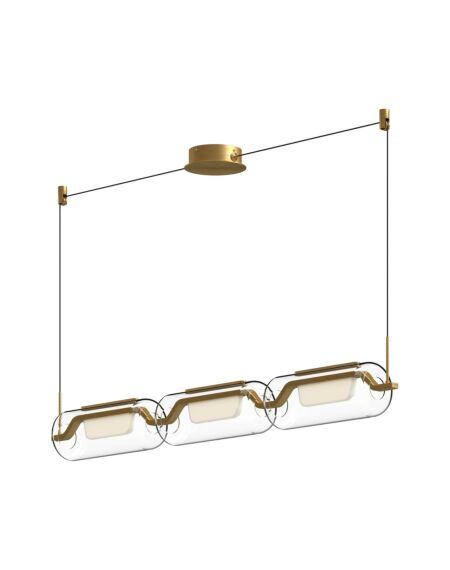 Hilo LED Linear Pendant in Brushed Gold