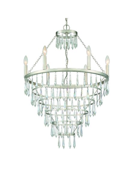  Lucille Chandelier in Antique Silver with Clear Hand Cut Crystals