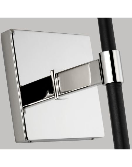 Katie Wall Sconce in Polished Nickel And Black Leather by Ralph Lauren