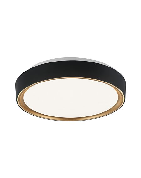 Alamus 1-Light Ceiling Mount in Aged Gold Brass with Matte Black