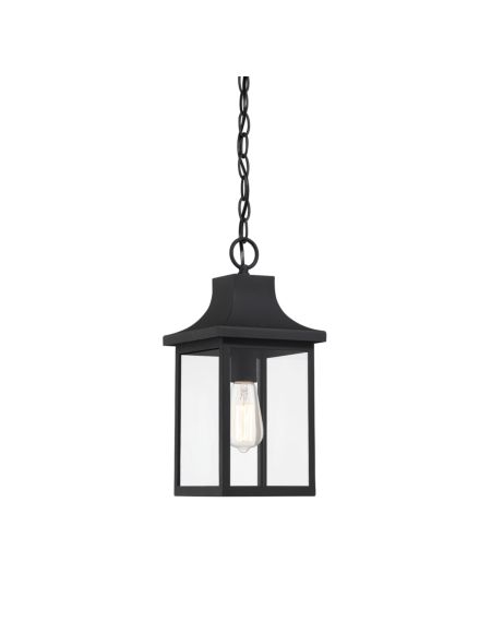 1-Light Outdoor Hanging Lantern in Black