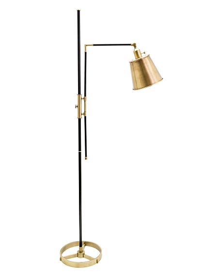  Morgan Floor Lamp in Black with Antique Brass