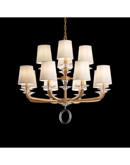 Emilea 12-Light Chandelier in French Gold with Clear Optic Crystals