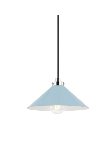 Clivedon 1-Light Pendant in Polished Nickel