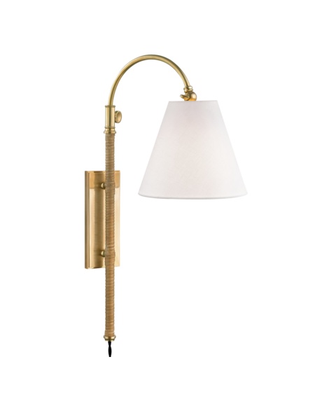 Curves No.1 by Mark D. Sikes Adjustable Wall Lamp in Aged Brass