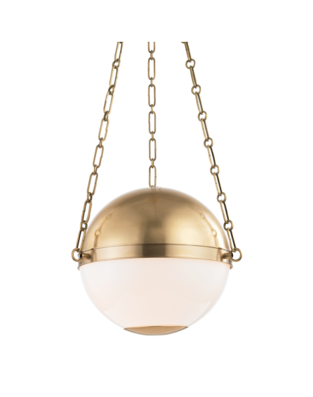  Sphere No.2 by Mark D. Sikes Globe Pendant in Aged Brass