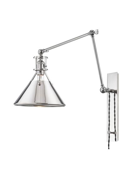  Metal No.2 by Mark D. Sikes Swing Arm Wall Lamp in Polished Nickel