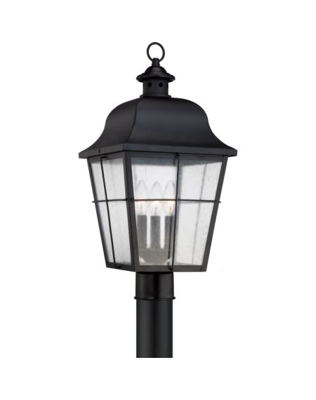 Millhouse 3-Light Outdoor Post Lantern in Mystic Black
