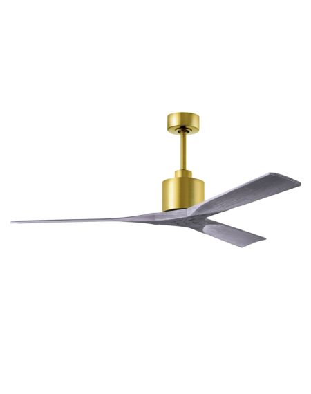 Nan 6-Speed DC 60 Ceiling Fan in Brushed Brass with Barnwood Tone blades